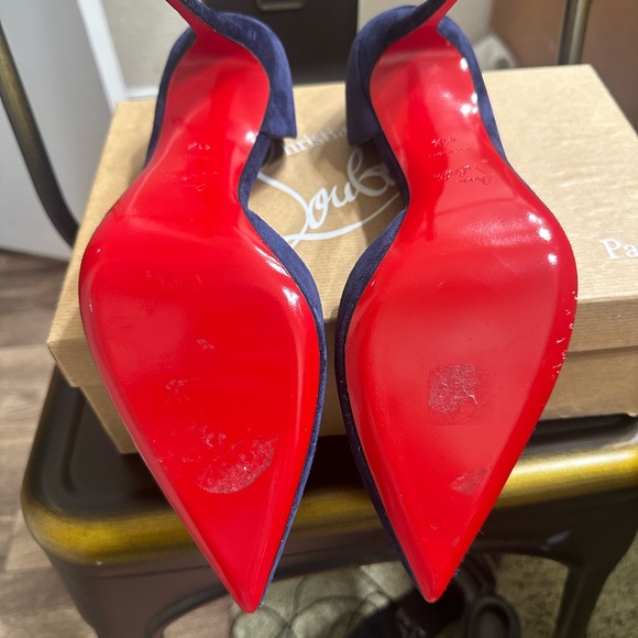 Christian Louboutin Navy Iriza Heels - Picture 5 of 16